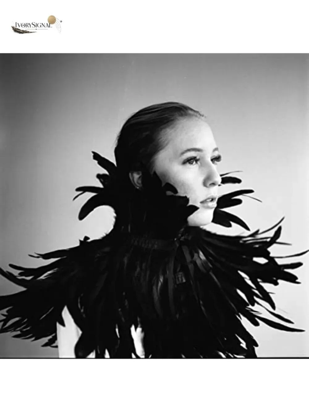 Feather Shrug Cape Lace Shawl Collar Witch Cosplay Costume Halloween Carnival